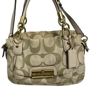 COACH Kristin Lurex Champagne Woven Hobo Shoulder Bag Purse Bag 16820